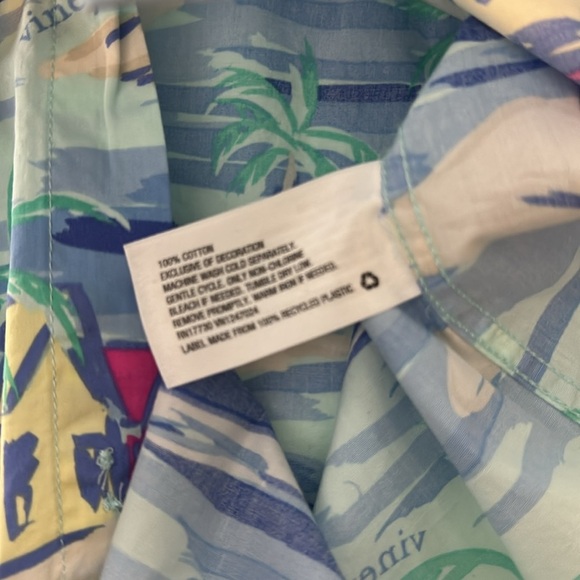 Vineyard Vines Island Scene Short Sleeve Woven Button-Down Summer Shirt Size S - Picture 11 of 12